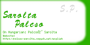 sarolta palcso business card